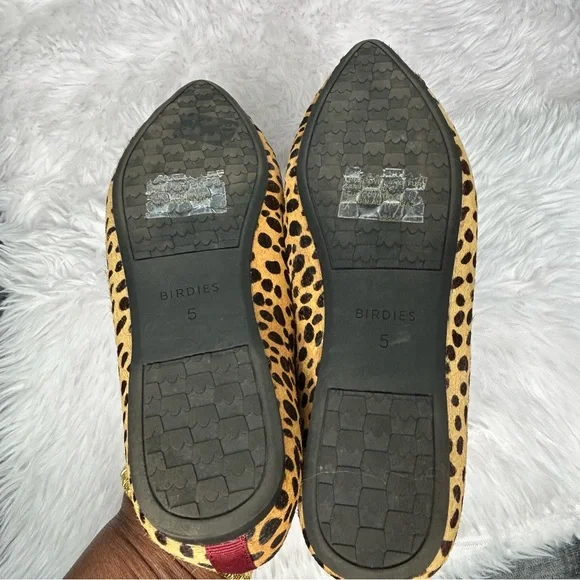 Birdies Goldfinch Leopard Print Calf Hair Pointed Toe Ballet Flats Size 5. - Picture 7 of 10